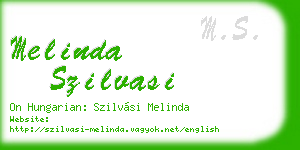 melinda szilvasi business card